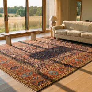 Antique Persian Khorassan Large Room Size Wool Dark Rug (SKU 23668) - room view