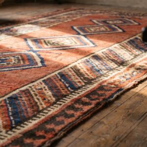 Antique Persian Kurdish Rug, Hand-Knotted Wool (SKU 18745) - in-room detail