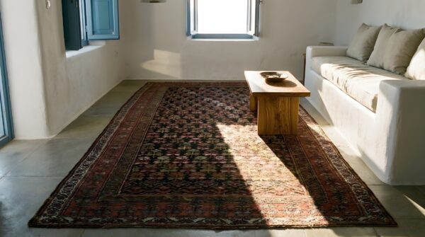 Antique persian kurdish carpet 5'×10'6" hand-knotted wool, early 20th century 7 Antique persian kurdish carpet 5'×10'6" hand-knotted wool, early 20th century (sku 18974) - room view