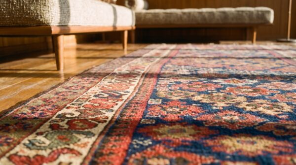 Antique persian n. W. Persian blue 1890s hallway runner rug (sku 21409) - in-room detail