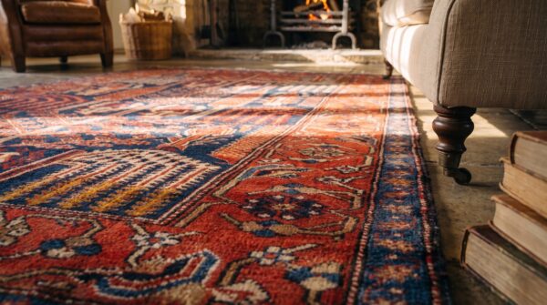 Antique persian n. W. Persian blue 1900s rug 8 Antique persian n. W. Persian blue 1900s rug (sku 21866) - in-room detail