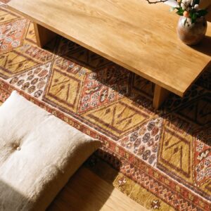 Antique Persian Serab Carpet 3'7"×10'8" Long Runner, Late 19th Century (SKU 18345) - styled overhead view