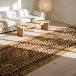 Antique Persian Serab Hallway Runner Rug - Late 19th Century Tribal Brown Earth Tone (SKU 23326) - room view