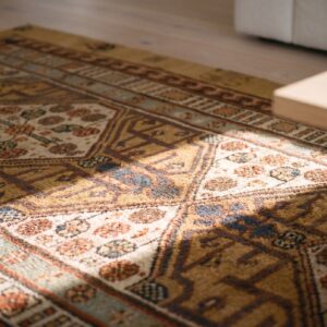 Antique Persian Serab Hallway Runner Rug - Late 19th Century Tribal Brown Earth Tone (SKU 23326) - in-room detail
