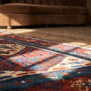 Antique Persian Serab Hallway Runner Rug - Rustic Tribal Geometric Pattern (SKU 19787) - in-room detail