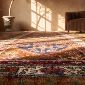 Antique Persian Serab Rug, Hand-Knotted Wool, Northwestern Persia (SKU 18773) - in-room detail