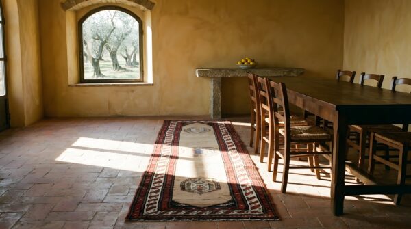 Antique persian serab runner 3'×12'3", hand-knotted wool, early 20th century 6 Antique persian serab runner 3'×12'3", hand-knotted wool, early 20th century (sku 18772) - room view