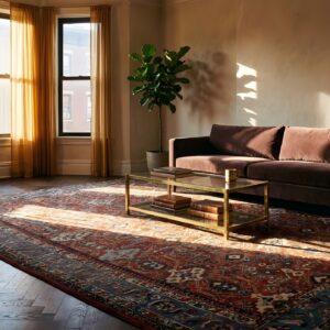 Antique Persian Sultanabad Rug 12'6"×16'10" Red Geometric, Circa 1890 (SKU 22826) - room view