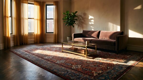 Antique persian sultanabad rug 12'6"×16'10" red geometric, circa 1890 10 Antique persian sultanabad rug 12'6"×16'10" red geometric, circa 1890 (sku 22826) - room view