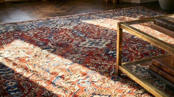 Antique persian sultanabad rug 12'6"×16'10" red geometric, circa 1890 11 Antique persian sultanabad rug 12'6"×16'10" red geometric, circa 1890 (sku 22826) - in-room detail