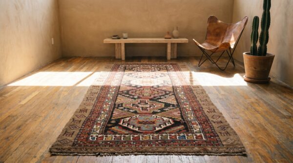 Antique persian tribal kurdish rug, hand-knotted wool 11 Antique persian tribal kurdish rug, hand-knotted wool (sku 18956) - room view