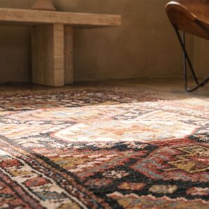 Antique Persian Tribal Kurdish Rug, Hand-Knotted Wool (SKU 18956) - in-room detail