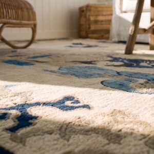 Antique Pictorial Scene Peking Chinese Allover Ivory Color 1900s Rug (SKU 24883) - in-room detail