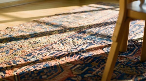 Primitive tribal antique persian baluch shabby chic distressed rug 11 Primitive tribal antique persian baluch shabby chic distressed rug (sku 24970) - in-room detail