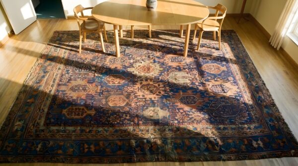 Primitive tribal antique persian baluch shabby chic distressed rug 2 Primitive tribal antique persian baluch shabby chic distressed rug (sku 24970) - styled overhead view