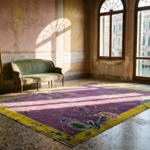 Antique Wool Purple Hand Knotted Pile Rug (SKU 24309) - room view