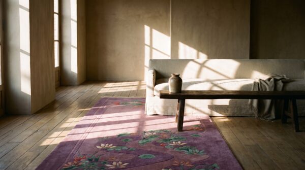 Purple antique small scatter size rug 10 Purple antique small scatter size rug (sku 25051) - room view