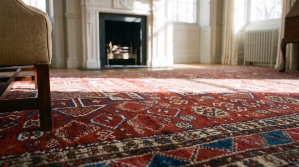 Antique quchan - kordi hallway runner wool red rug 9 Antique quchan - kordi hallway runner wool red rug (sku 25525) - in-room detail