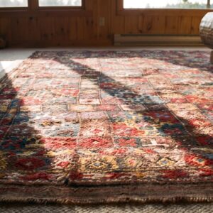 Antique Quchan - Kordi Small Scatter Size Wool Multicolor Rug (SKU 24496) - in-room detail
