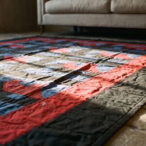 Antique Quilt America Blue 1920s Rug (SKU 20672) - in-room detail