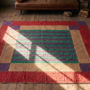 Antique Quilt America Multicolor 1900s Multicolor Rug (SKU 20681) - styled overhead view