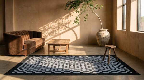 Antique quilt hallway runner wool blue rug 10 Antique quilt hallway runner wool blue rug (sku 20653) - room view