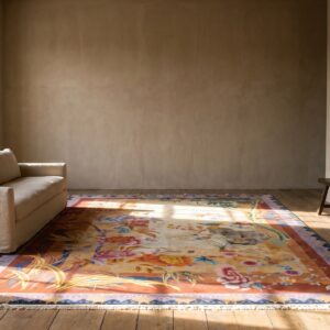Rare Artistic Scenic Antique Chinese Art Deco Room Size Carpet (SKU 25470) - room view