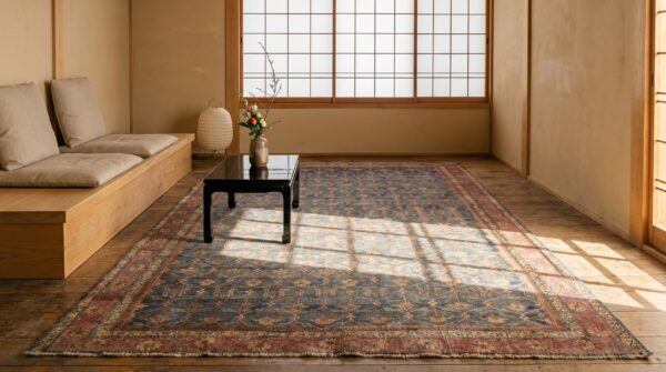 Rare collectable 18th century antique room size indian deccani carpet 8 Rare collectable 18th century antique room size indian deccani carpet (sku 17466) - room view