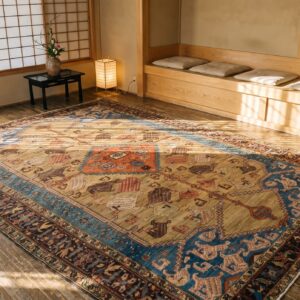 Rare Collectible Antique Tribal Geometric Persian Bakshaish Medallion Rug (SKU 22410) - room view