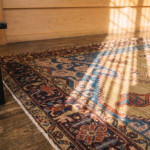 Rare Collectible Antique Tribal Geometric Persian Bakshaish Medallion Rug (SKU 22410) - in-room detail