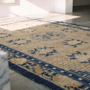 Rare Early 19th Century Antique Chinese Ningxia Carpet (SKU 21662) - in-room detail