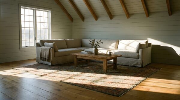 Rare green color room size antique persian sultanabad wool pile area rug (sku 21651) - room view