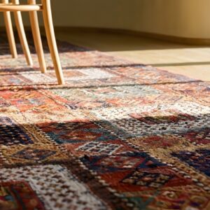 Rare Large Long and Narrow Antique Tribal Caucasian Verneh Flat Weave Kilim Gallery Rug (SKU 25615) - in-room detail