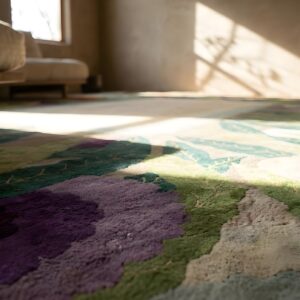 Antique Rare Large Size Art Deco Chinese Floral Hand Knotted Rug (SKU 24861) - in-room detail