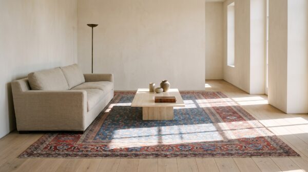 Rare light blue color allover tribal pattern antique large persian bakshaish carpet 6 Rare light blue color allover tribal pattern antique large persian bakshaish carpet (sku 25297) - room view