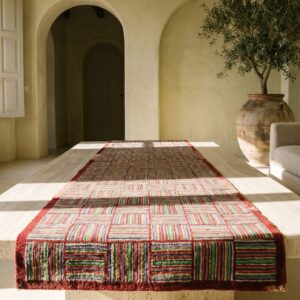 Rare Pair of Antique American Folk Art Jewel Tone Hooked Hallway Runner Rugs (SKU 19226) - room view