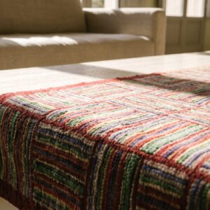 Rare Pair of Antique American Folk Art Jewel Tone Hooked Hallway Runner Rugs (SKU 19226) - in-room detail