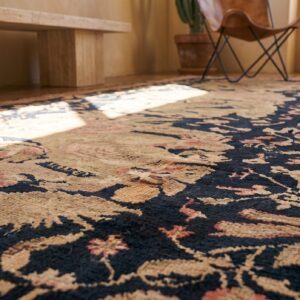 Rare Antique Room Size Black Caucasian Karabagh Area Rug (SKU 19610) - in-room detail