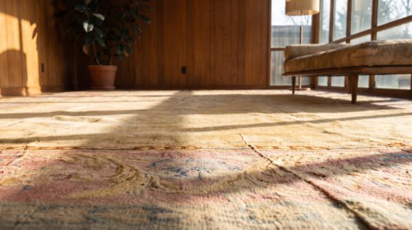 Rare shape antique oversized french savonnerie carpet 8 Rare shape antique oversized french savonnerie carpet (sku 22614) - in-room detail