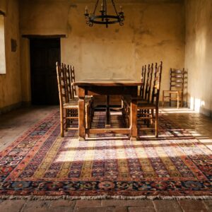 Rare Antique Shawl Pattern Persian Bidjar Wide Gallery Size Yellow Rug (SKU 21324) - room view