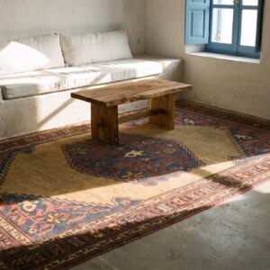 Rare Small Size Antique Tribal Geometric Persian Bakshaish Area Rug (SKU 24511) - room view