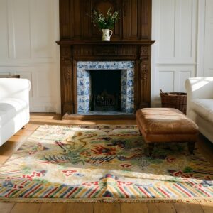 Rare Square Antique Silk Dragon and Phoenix Signed Chinese Rug (SKU 23702) - room view