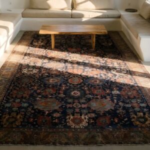 Rare Antique Tribal Allover Design NW Persian Bakshaish Early 19th Century Rug (SKU 25846) - styled overhead view