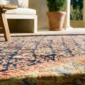 Rare Tribal Shrub Design Antique Mid 19th Century NW Persian Gallery Size Rug (SKU 24723) - in-room detail