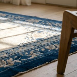 Antique Knotted Rectangle 1920s Chinese - Peking Wool Ivory Room Size Rug (SKU 25805) - in-room detail