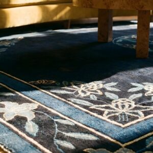 Rectangle Antique 1930s Room Size Wool Chinese Blue Knotted - Peking Rug (SKU 25812) - in-room detail