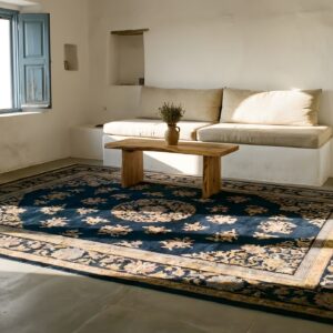 Wool Antique Rectangle Hand Knotted Chinese Art Deco Blue 1930s Rug (SKU 23910) - room view