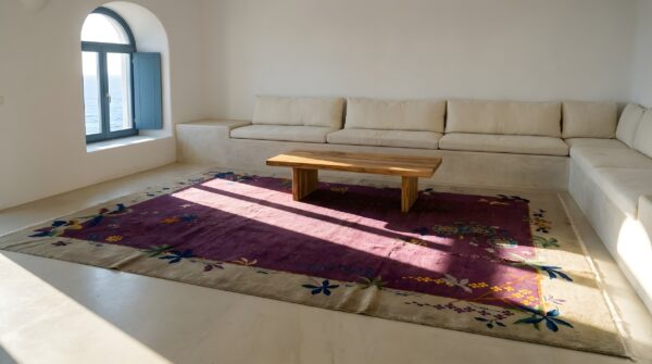 Wool antique rectangle knotted chinese - art deco purple room size 1920s rug 8 Wool antique rectangle knotted chinese - art deco purple room size 1920s rug (sku 25662) - room view