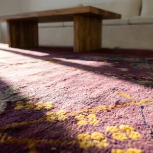 Wool Antique Rectangle Knotted Chinese - Art Deco Purple Room Size 1920s Rug (SKU 25662) - in-room detail