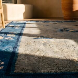 Rectangle Antique Chinese Knotted Wool Ivory Small Scatter Size 1920s - Peking Rug (SKU 23234) - in-room detail